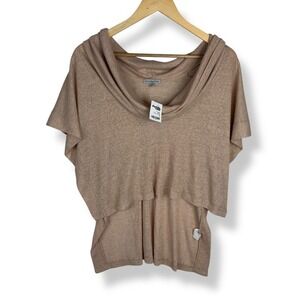 Charlotte Russe Womens Top Size Small Y2K Deadstock Sparkle Cowl Neck USA Made‎